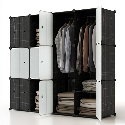 Kleiderschrank, aus Kunststoff, Farbe: grau