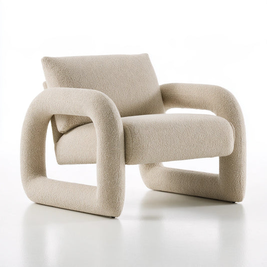 Moderner Akzentstuhl, mit Stoffbezug, Farbe: beige