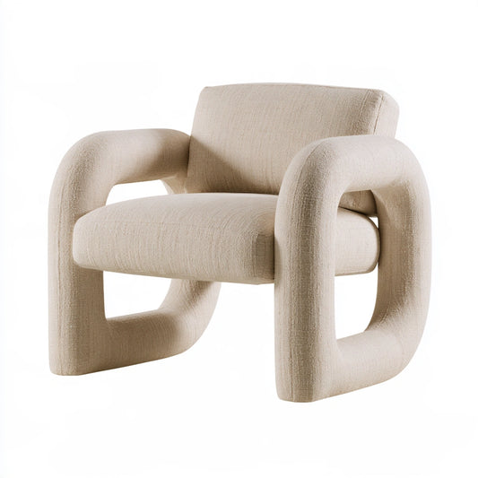 Moderner Akzentstuhl, mit Stoffbezug, Farbe: beige