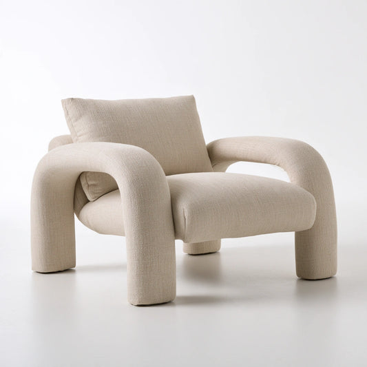 Moderner Akzentstuhl, mit Stoffbezug, Farbe: beige