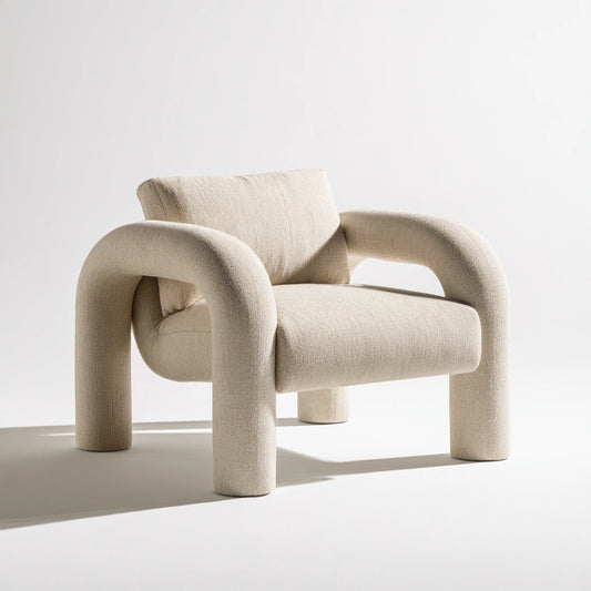 Moderner Akzentstuhl, mit Stoffbezug, Farbe: beige